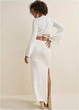 Two-Piece Sweater Dress - Off White - thumbnail-2