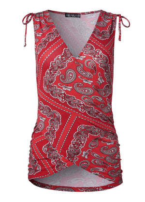 Surplice tank top - Red & White - thumbnail-5