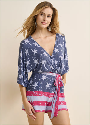 Barboteuse Americana - Bleu Multi - thumbnail-1