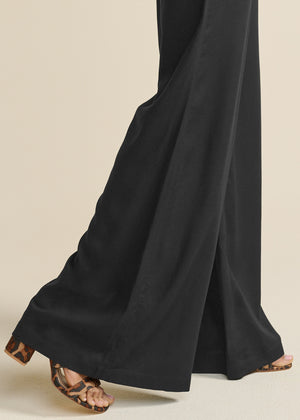 High-Waist Wide Leg Pants - Black - thumbnail-5