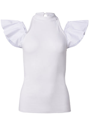 Ruffle Sleeve Detail Top - White - thumbnail-6