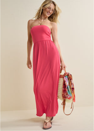 Convertible maxi dress - Red - thumbnail-1