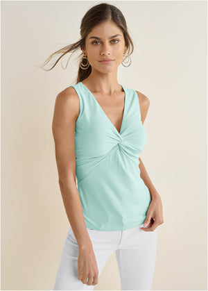 Twist Front Top - Mint - thumbnail-1