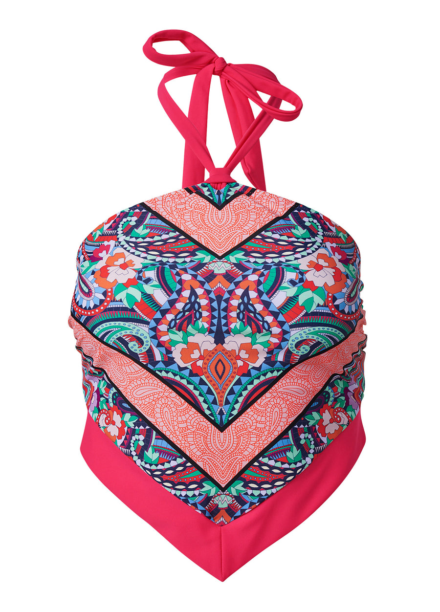 Haut tankini ourlet mouchoir - Pop Paisleys