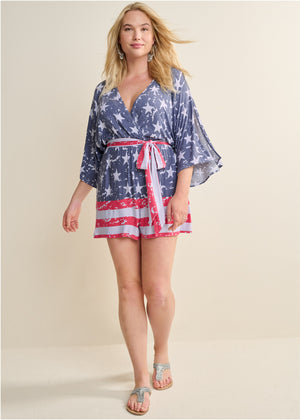 Americana Romper  - Blue Multi - thumbnail-8