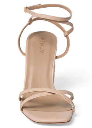 Lori Block Heel Sandals - Nude - thumbnail-3