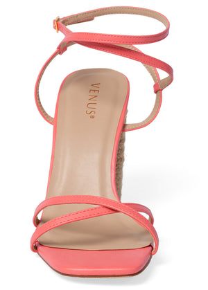 Lori block heel sandals - Sugar Coral - thumbnail-3