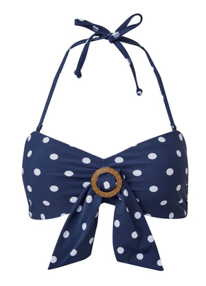 Ring Front Bandeau Top - Sea Salt Dots - thumbnail-3