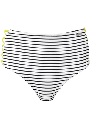 Bas de maillot de bain taille haute - Rayures Sable - thumbnail-2