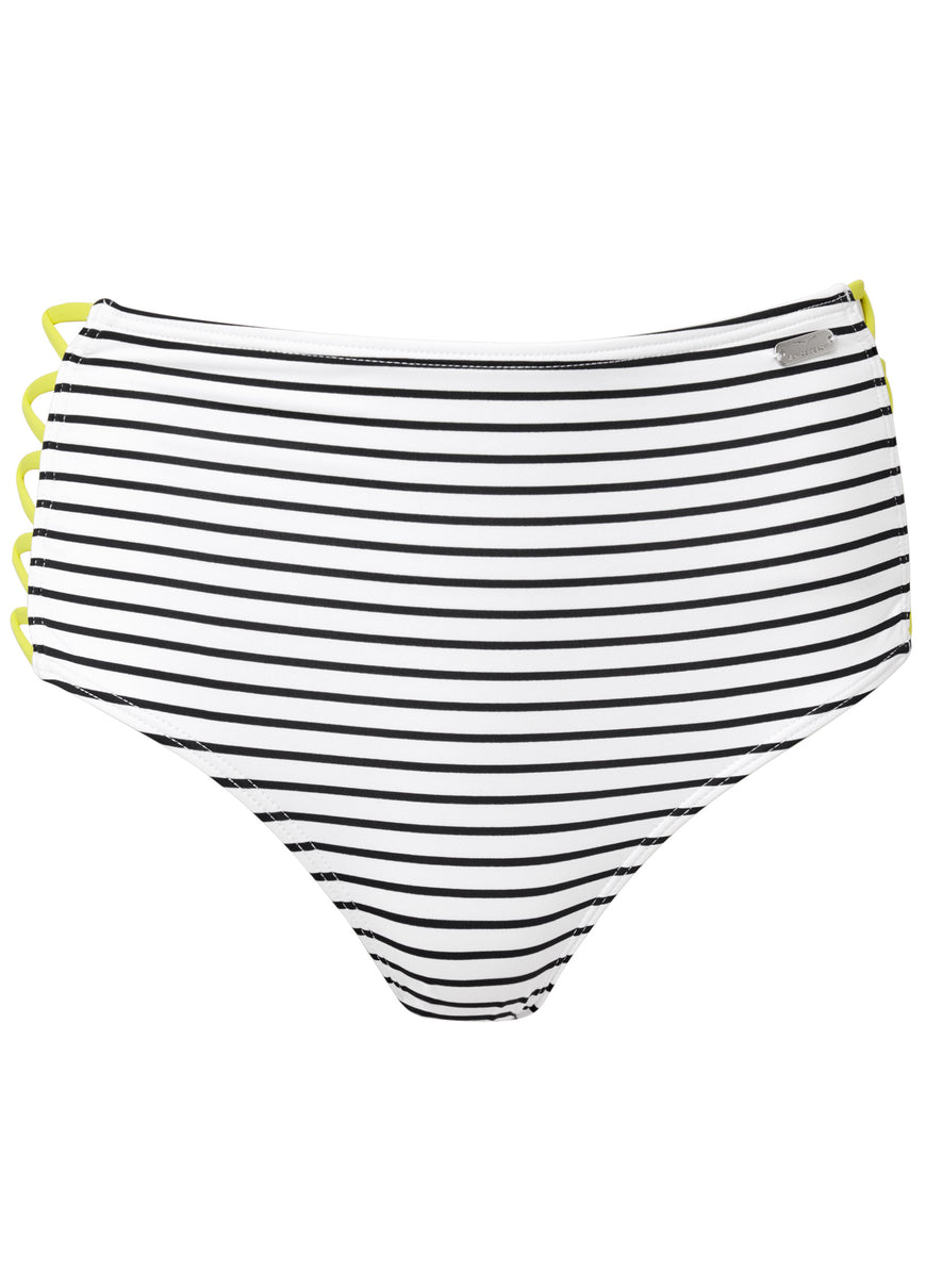 High-Waist Bikini Bottom - Sand Stripes