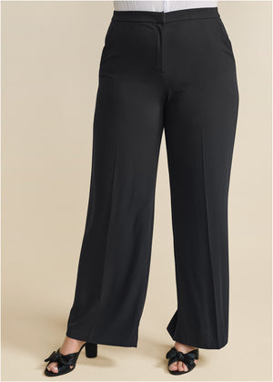 Pantalon large taille haute - Noir - thumbnail-9