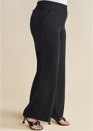 Pantalon large taille haute - Noir - thumbnail-11