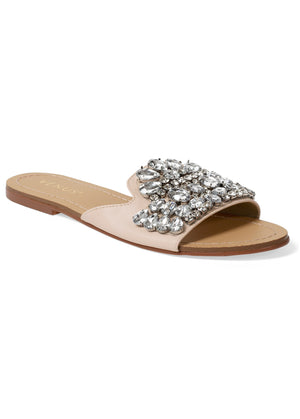 Rhinestone Slide Sandals - Blush - thumbnail-1