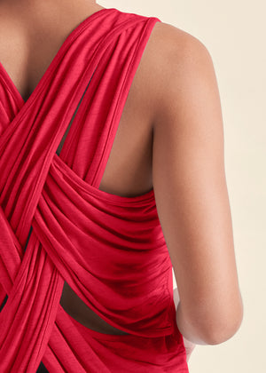 Crisscross detail top - Red - thumbnail-4