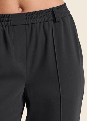 Pantalon de jogging taille haute tissé - Noir - thumbnail-6