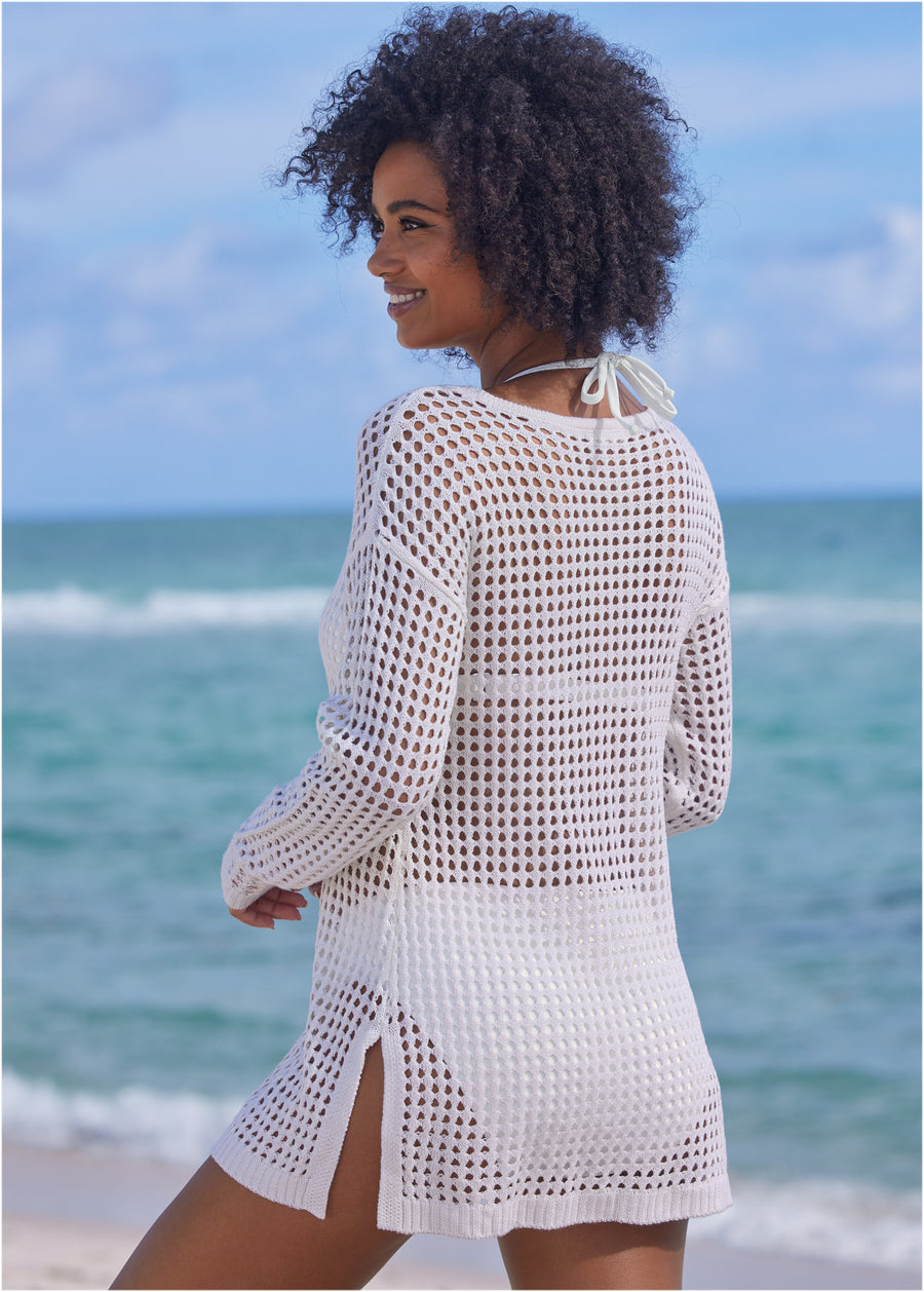 Crochet Tunic - Pearl White