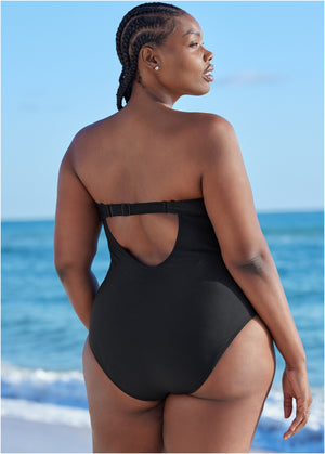 Bandeau Bling One-Piece - Black Beauty - thumbnail-5