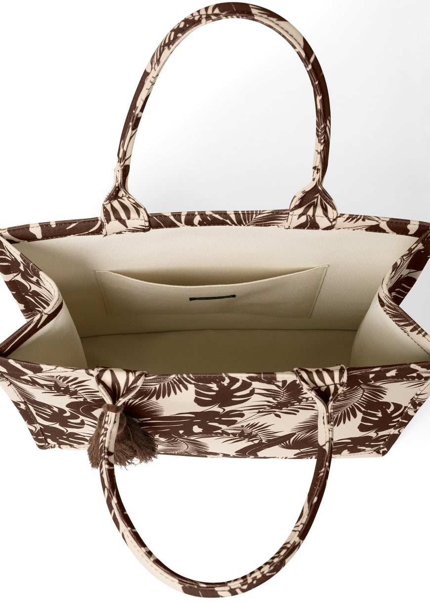 Printed Tote Bag - Brown Multi