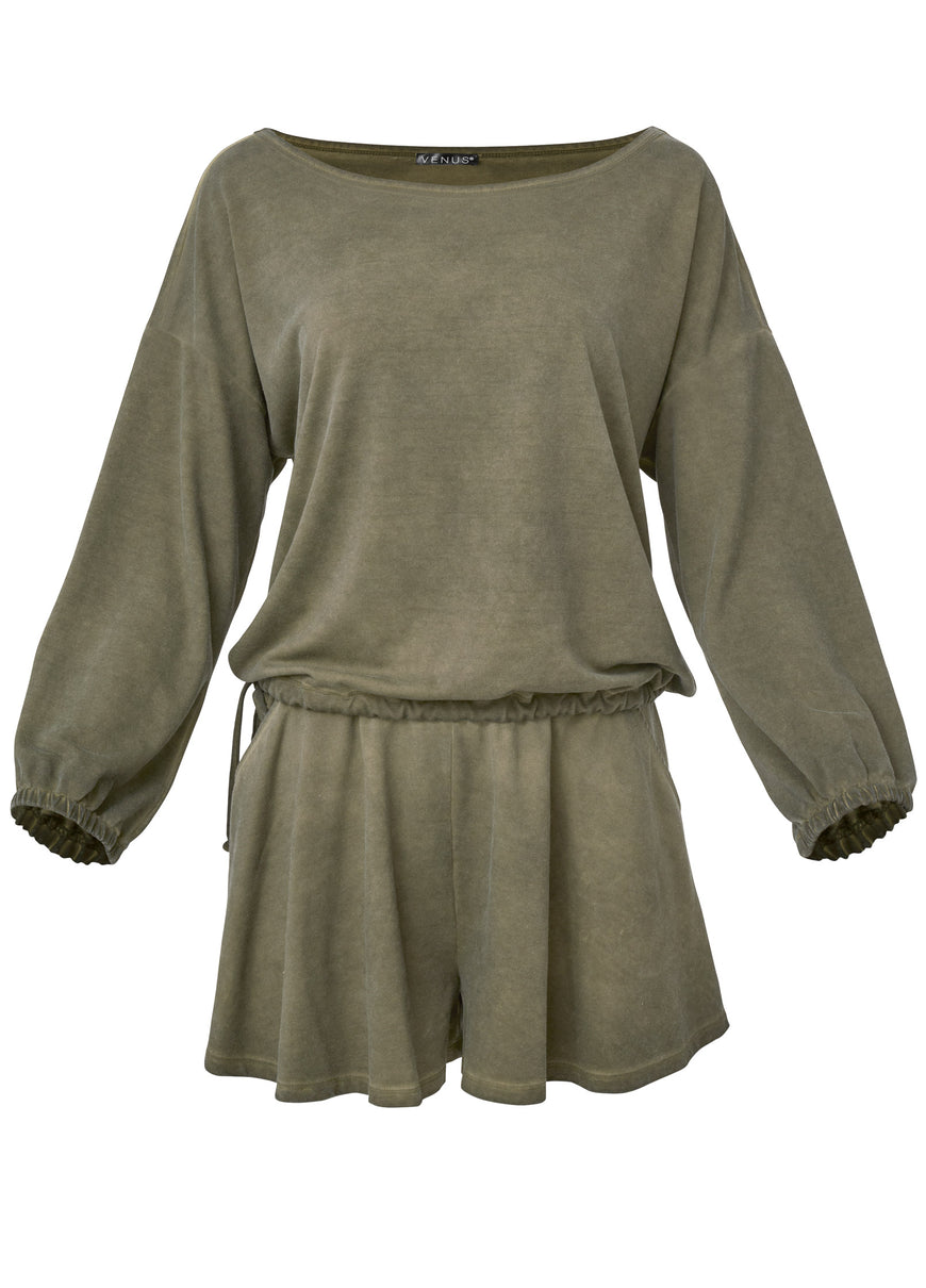 Off-Shoulder Short Set - Olive