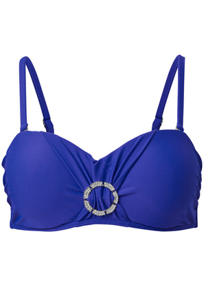 Haut de bikini bandeau bling - Bleu Cobalt - thumbnail-3