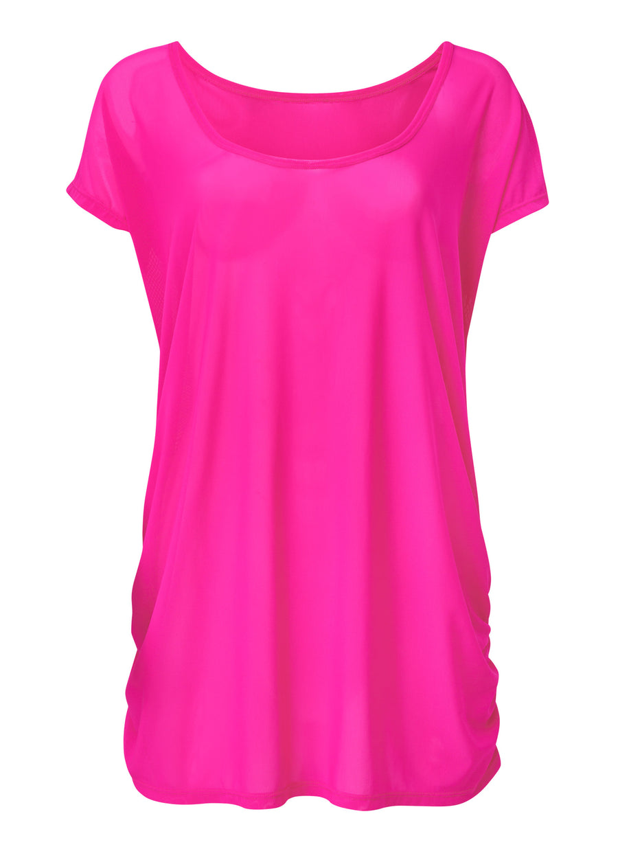 Relaxed Tunic Cover-Up - Electric Pink