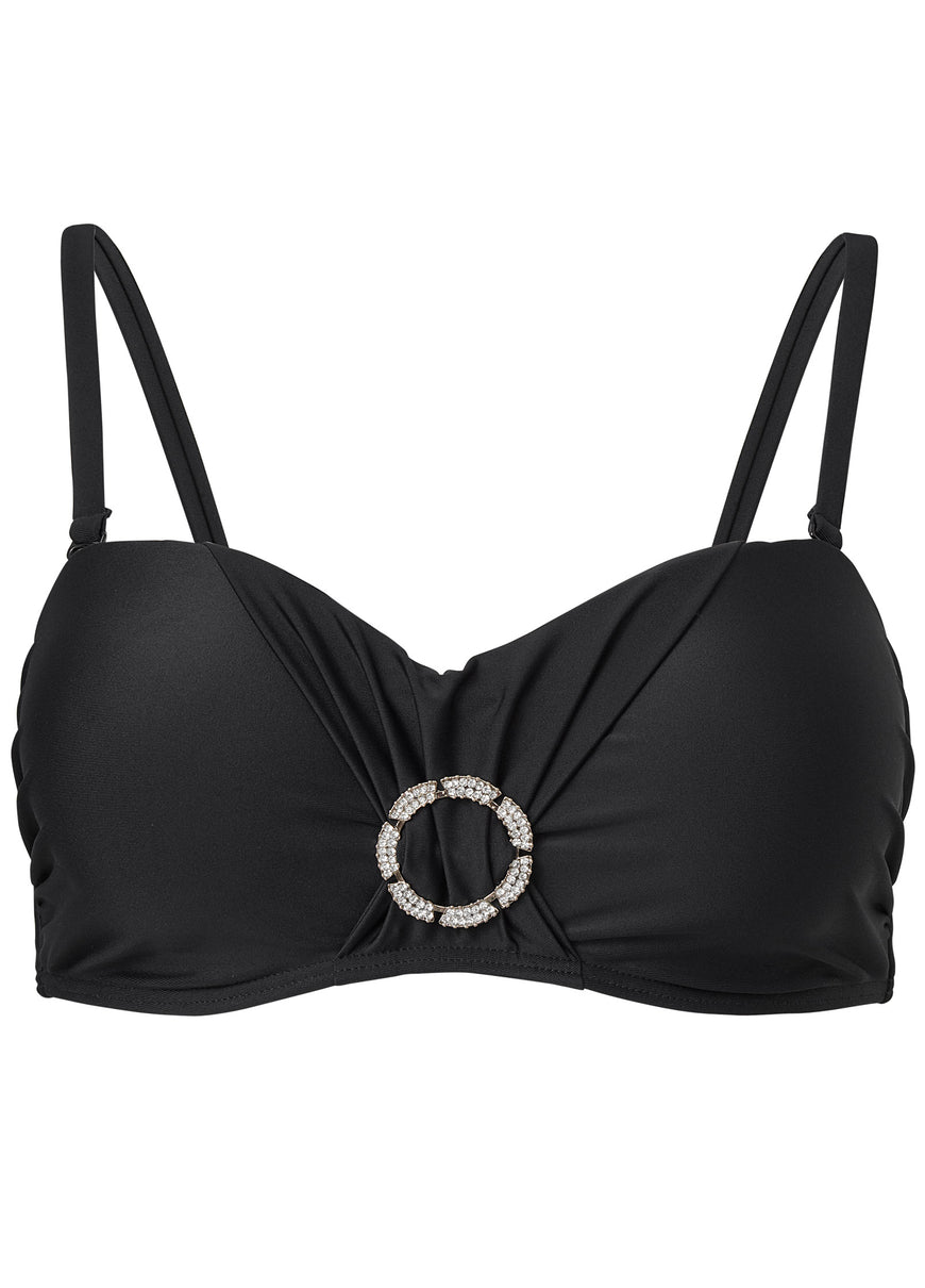 Bandeau Bling Bikini Top - Black Beauty