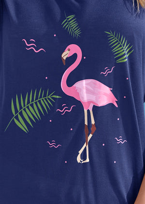 Flamingo dress cover-up - Ultramarine Blue - thumbnail-4