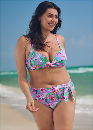 Tie Front Bikini - Polka Dot Jungle - thumbnail-4