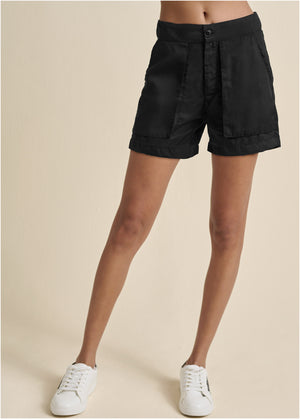 High-Waist Walking Shorts - Black - thumbnail-2