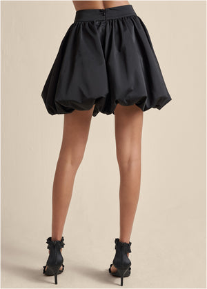 Taffeta Bubble Skirt  - Black - thumbnail-3