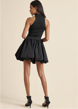 Taffeta Bubble Skirt  - Black - thumbnail-9