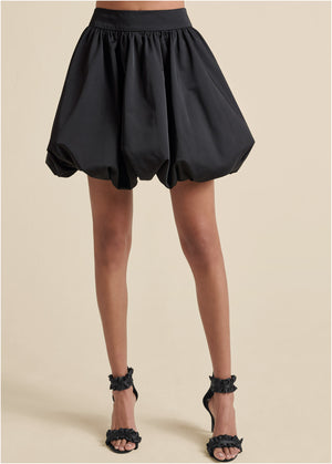 Taffeta Bubble Skirt  - Black - thumbnail-2