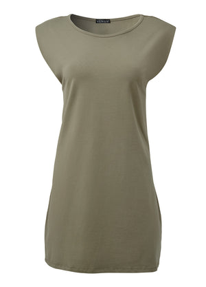 Easy Shift Dress - Olive - thumbnail-6