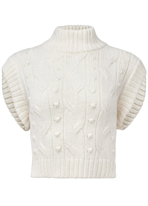 Cable Knit Sweater - Off White - thumbnail-6