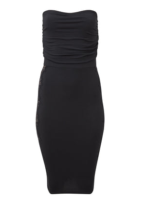 Lace Detail Bodycon Dress - Black - thumbnail-6