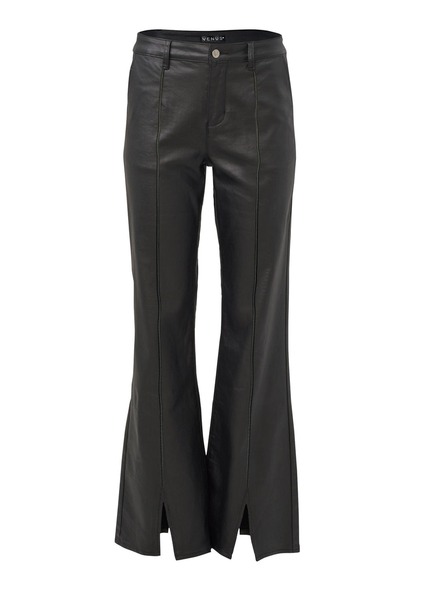 Coated Flare Jeans - Black