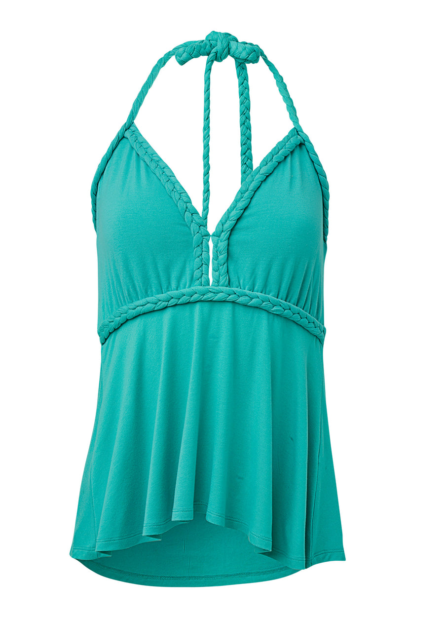 Braided Halter Top - Turquoise