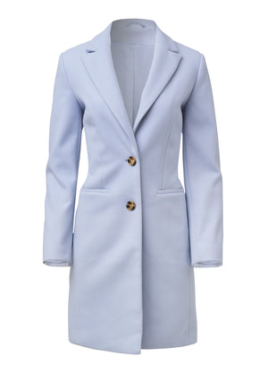 Button Front Coat - Light Blue - thumbnail-5