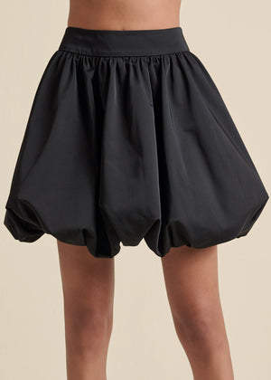 Taffeta Bubble Skirt  - Black - thumbnail-5