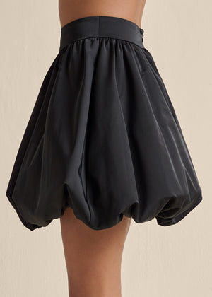 Taffeta Bubble Skirt  - Black - thumbnail-6