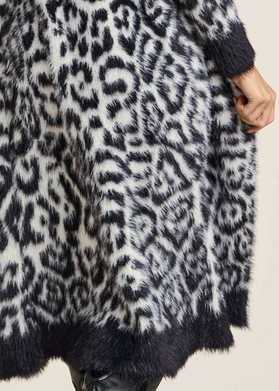 Leopard Print Cardigan - Snow Leopard