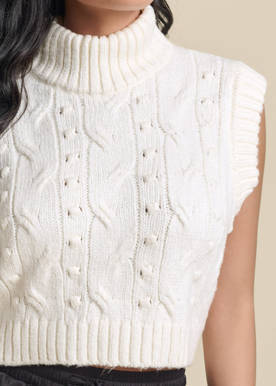 Cable Knit Sweater - Off White