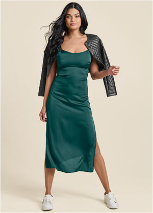 Slip Dress - Green - thumbnail-1