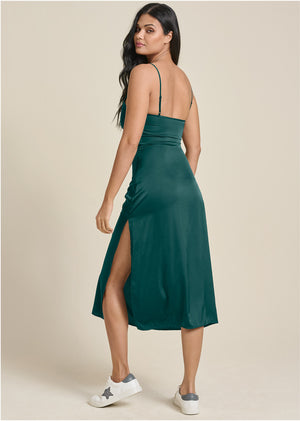 Slip Dress - Green - thumbnail-2