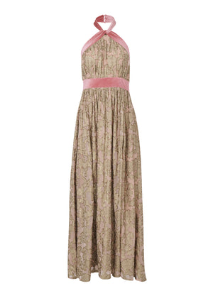 Jacquard Halter Gown - Blush - thumbnail-5