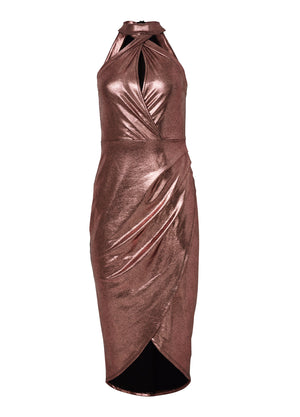 Shimmer Midi Dress - Rose Gold - thumbnail-5