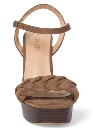 Braided Platform Heels  - Tan - thumbnail-3