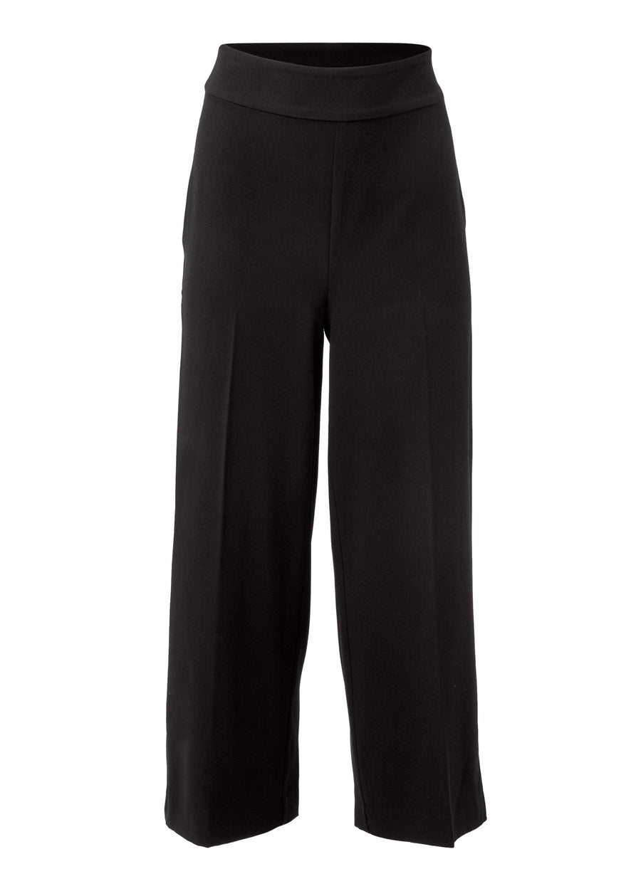 Crop Wide Leg Pants - Black