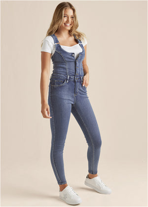 Denim Overalls - Medium Wash - thumbnail-1