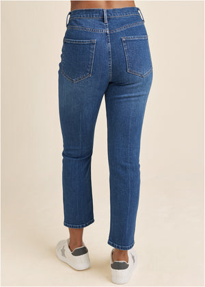 Straight Leg Jeans - Medium Wash - thumbnail-2